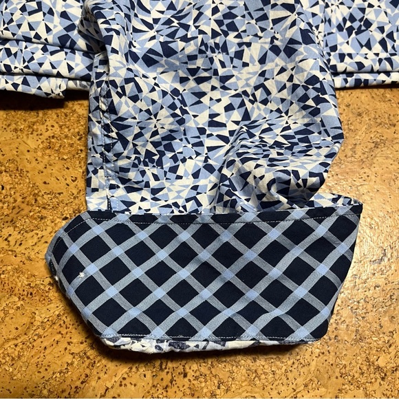 Tailorbyrd Men’s Abstract Pattern Long Sleeve Flip Cuff Button Down Shirt Sz M - Picture 4 of 12